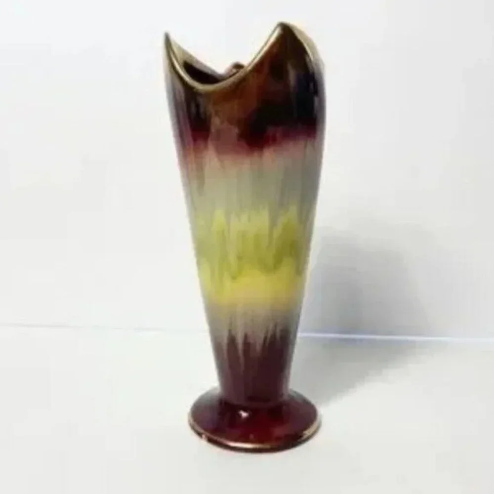 Vintage Bay Keramik Pottery Drip Glaze Vase Multicolor 9